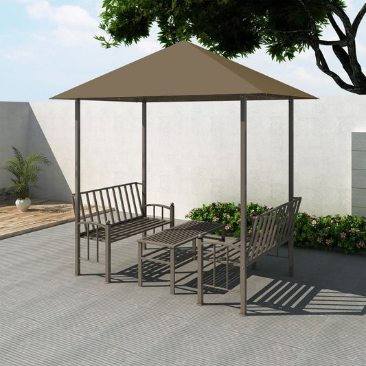 Gartenpavillon Mit Tisch Und Bänken 2,5X1,5X2,4 M 180 G/M²