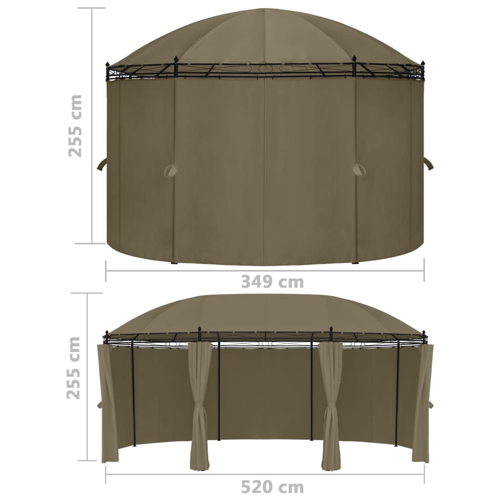 Pavillon Mit Vorhängen 520X349X255 Cm 180 G/M²