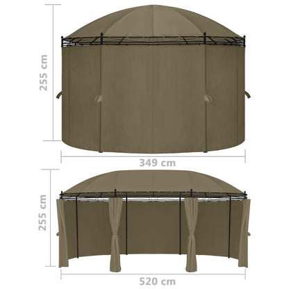 Pavillon Mit Vorhängen 520X349X255 Cm 180 G/M²