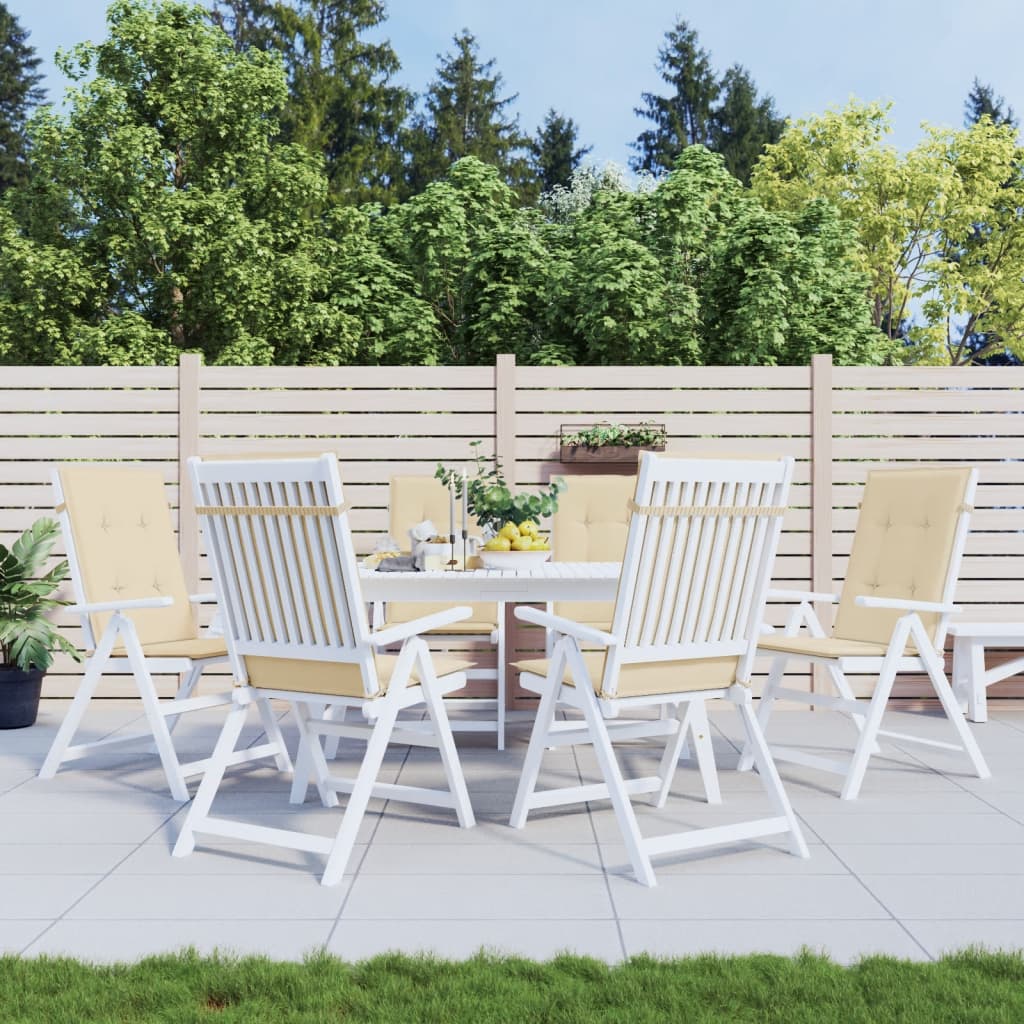 Gartenstuhlauflagen Für Hochlehner 4Stk. 120X50X3Cm Stoff Beige