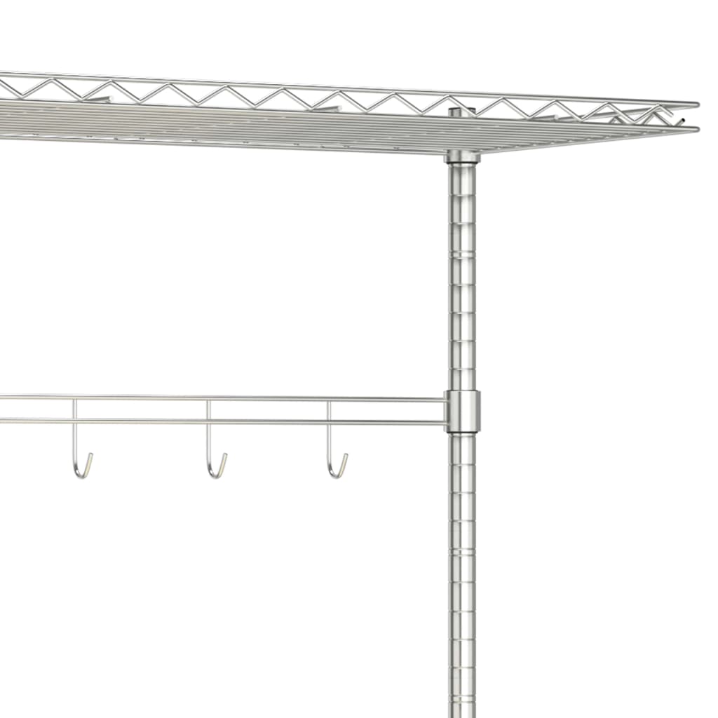 4 Ablagen Mikrowellenregal 90X35X150 Cm Verchromtes Eisen Schwarz