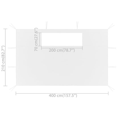 Pavillon-Seitenwände Mit Fenstern 2 Stk. 4X2,1 M 70 G/M²