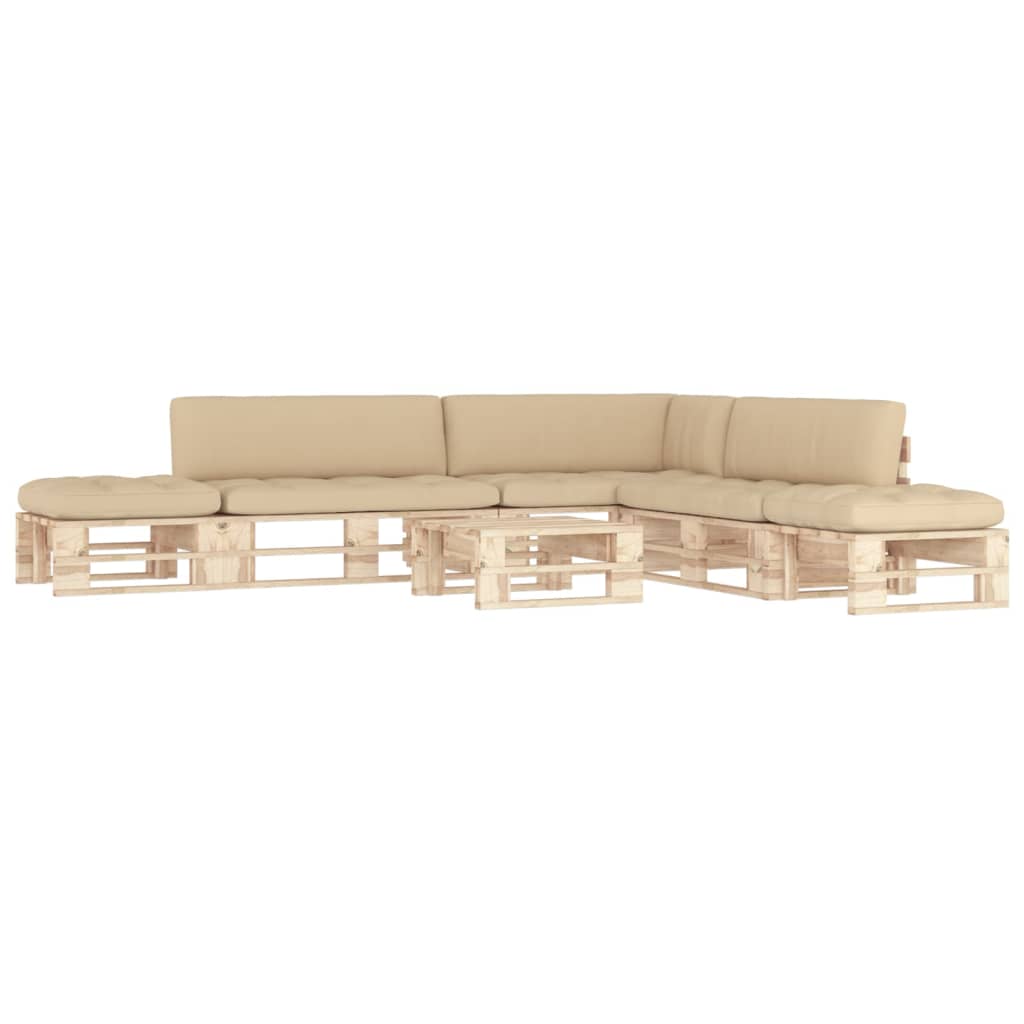 -Palettensofa Mit Kissen Imprägniertes Kiefernholz Beige