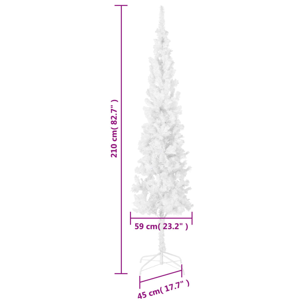 Schlanker Weihnachtsbaum Weiß 210 Cm