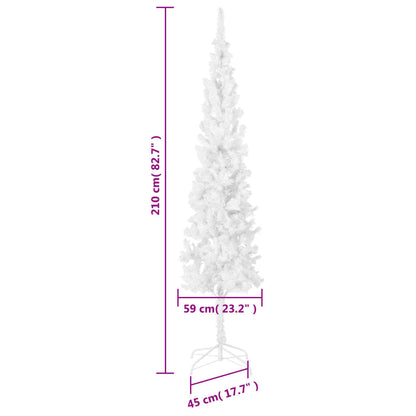 Schlanker Weihnachtsbaum Weiß 210 Cm