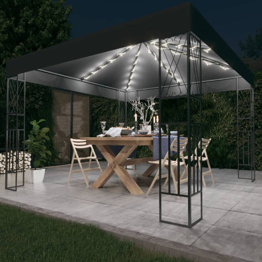 Pavillon Mit Led-Lichterkette Stoff