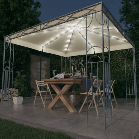 Pavillon Mit Led-Lichterkette Weiß