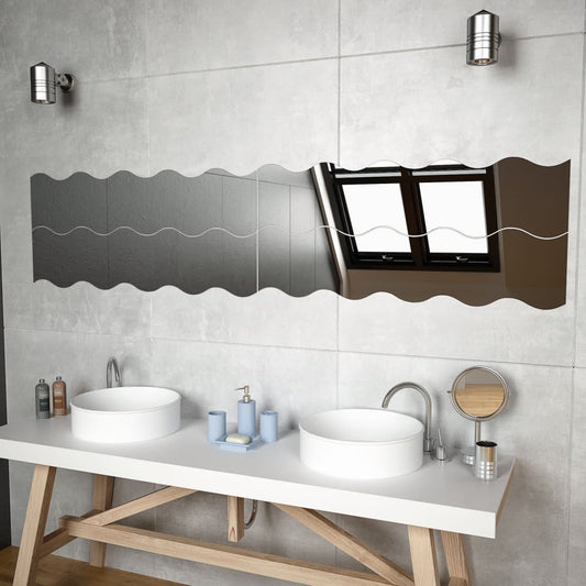 Wandspiegel 4 Stk. Glas In Wellen-Design