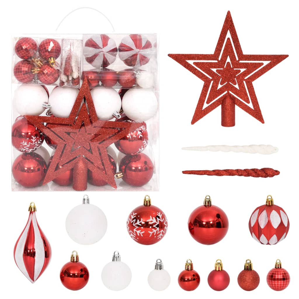 70-Tlg. Weihnachtskugel-Set En Und Rot