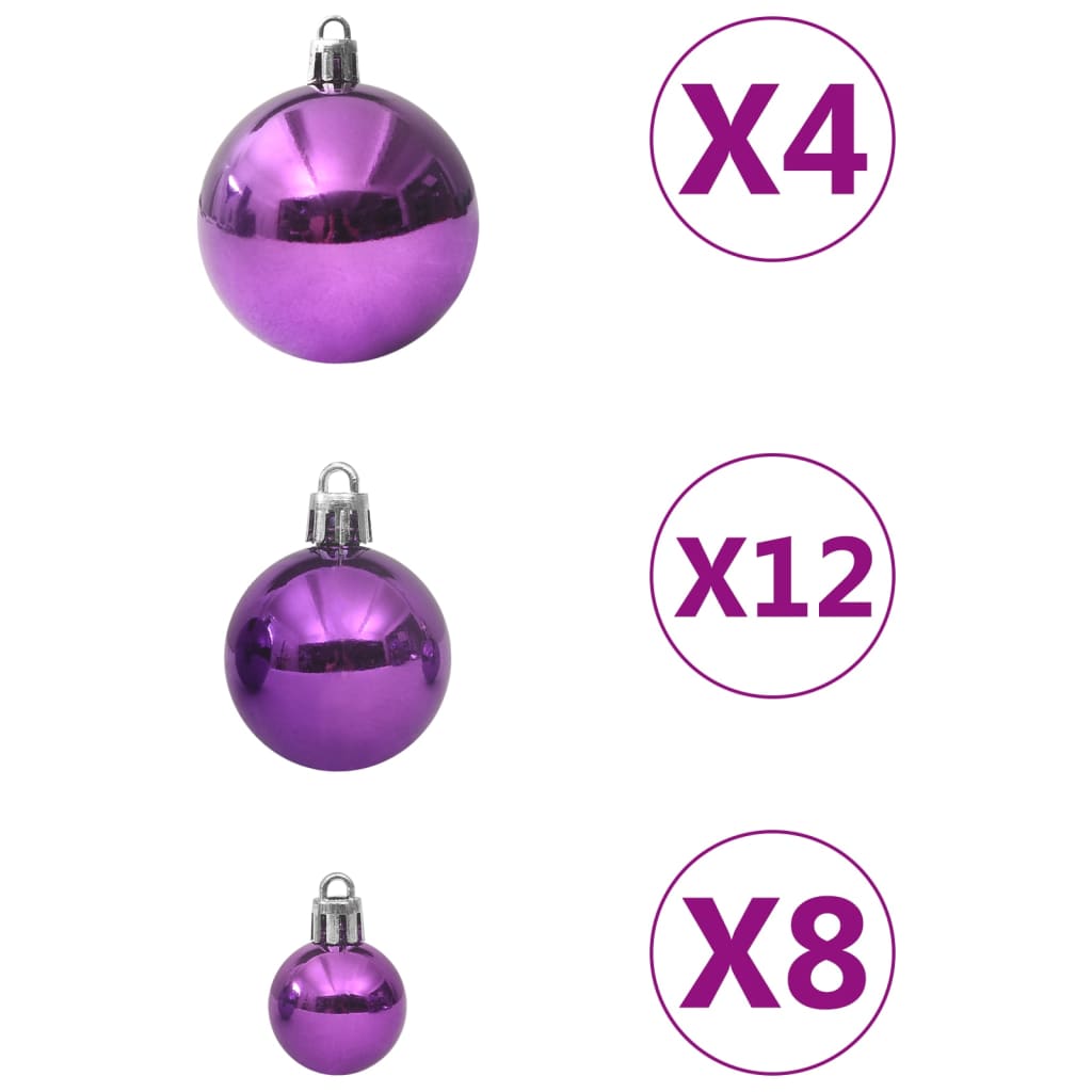 100-Tlg. Weihnachtskugel-Set Lila