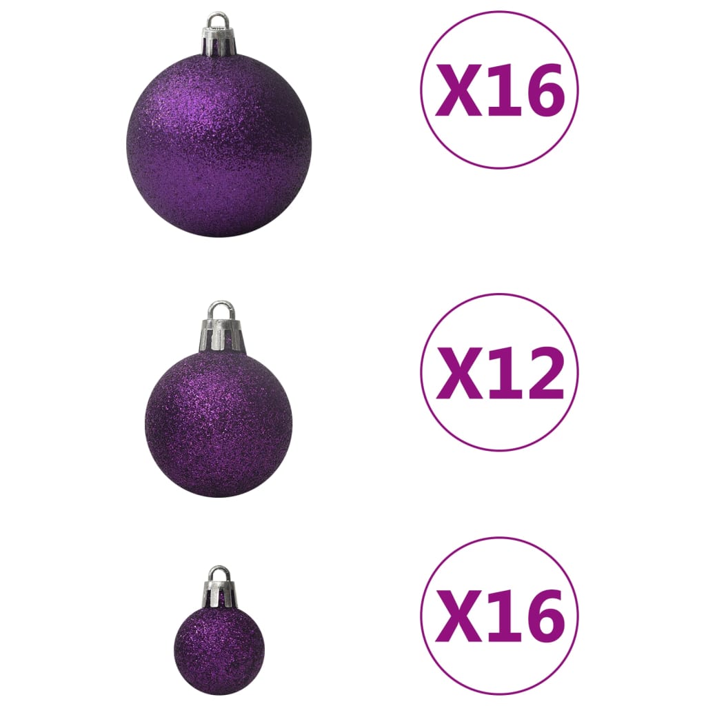100-Tlg. Weihnachtskugel-Set Lila