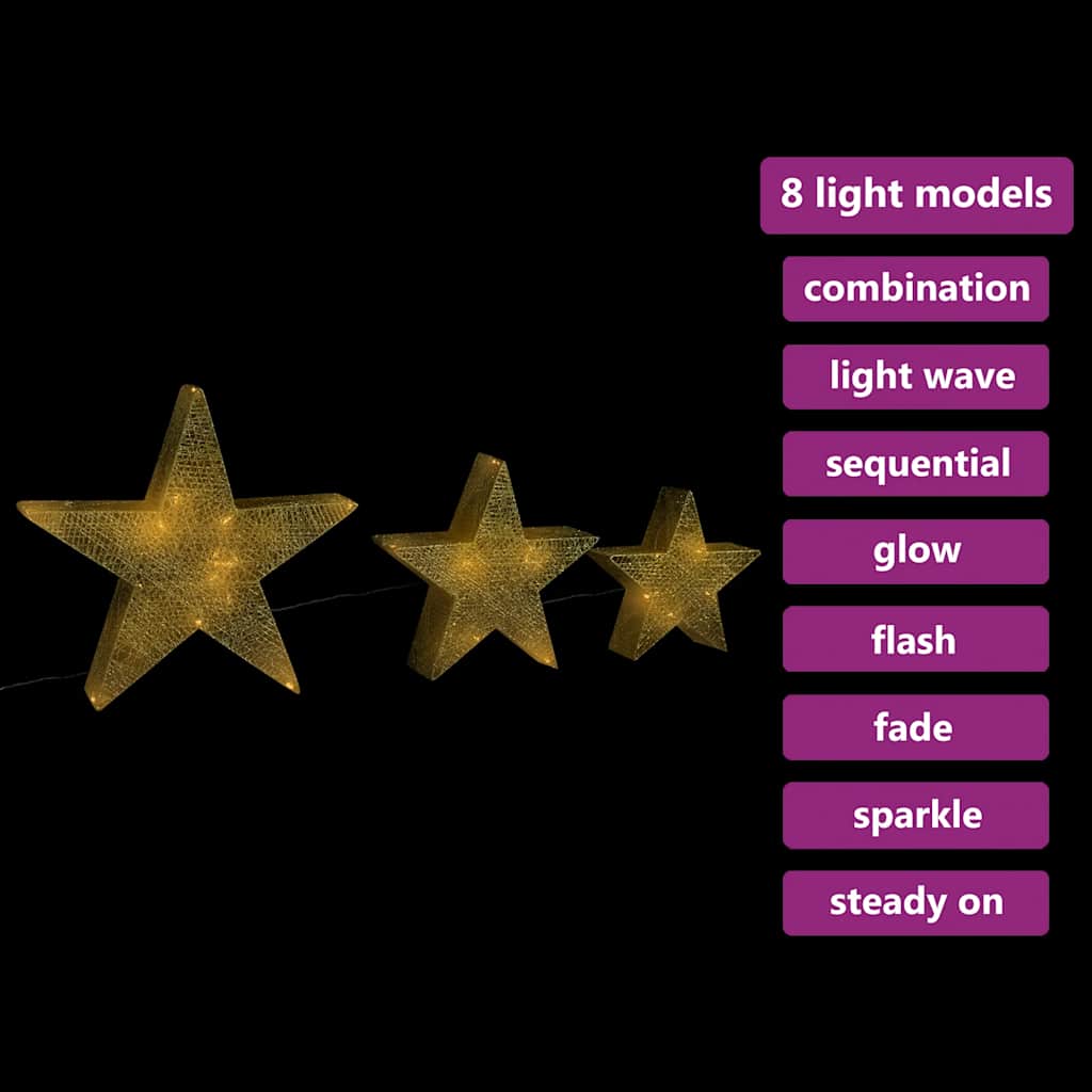 Weihnachtssterne 3 Stk. En Mesh Led Outdoor Indoor