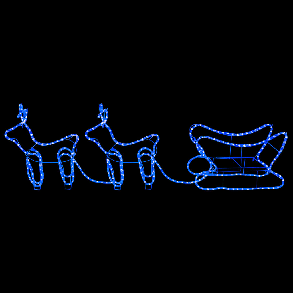 Weihnachtsdekoration Rentiere Und Schlitten Outdoor 576 Leds Blau