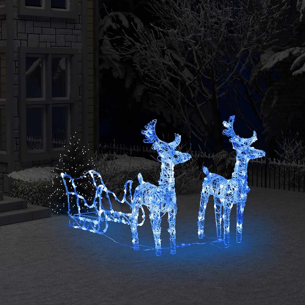 Weihnachtsdekoration Rentiere & Schlitten 280X28X55 Cm Acryl