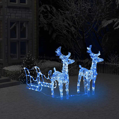Weihnachtsdekoration Rentiere & Schlitten 280X28X55 Cm Acryl