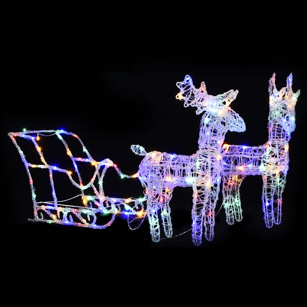 Weihnachtsdekoration Rentiere & Schlitten 280X28X55 Cm Acryl