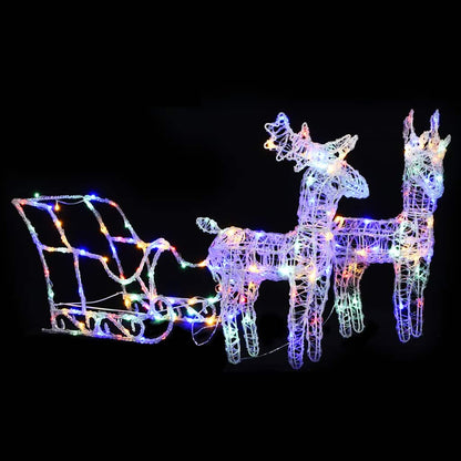 Weihnachtsdekoration Rentiere & Schlitten 280X28X55 Cm Acryl