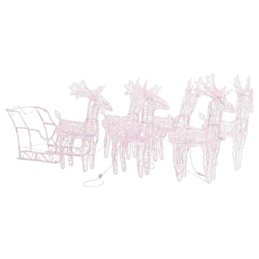 Weihnachtsdekoration Rentiere & Schlitten 280X28X55 Cm Acryl