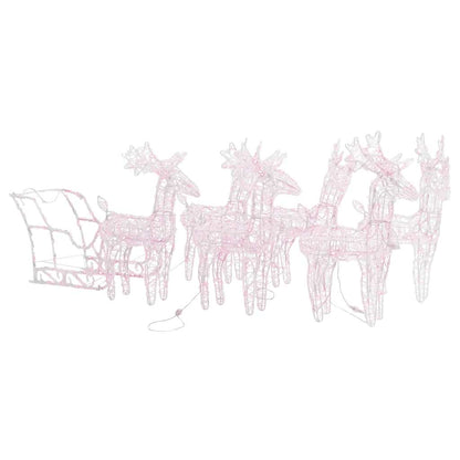 Weihnachtsdekoration Rentiere & Schlitten 280X28X55 Cm Acryl