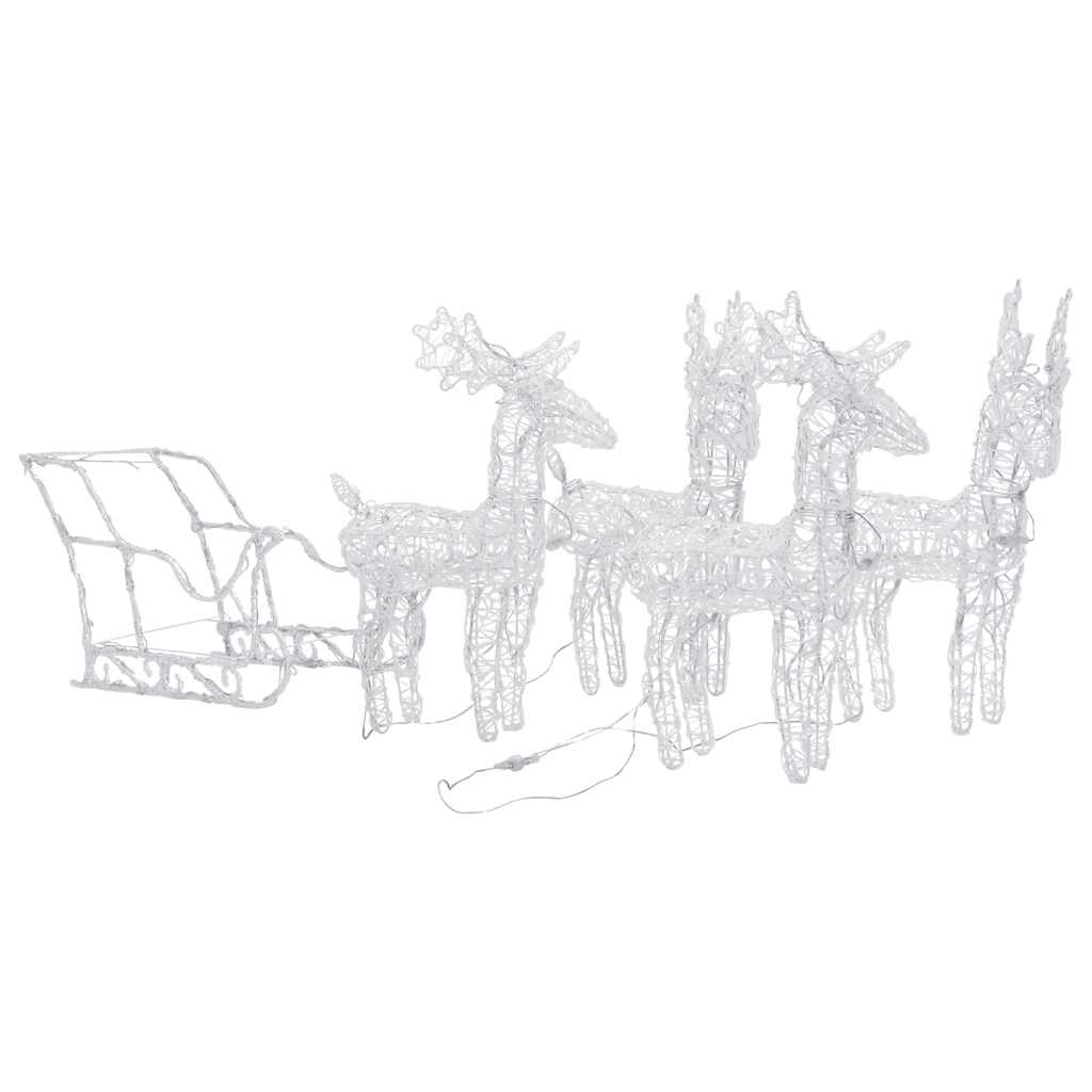 Weihnachtsdekoration Rentiere & Schlitten 280X28X55 Cm Acryl