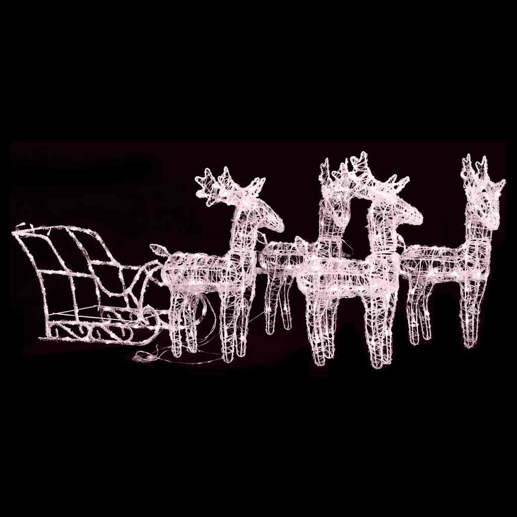 Weihnachtsdekoration Rentiere & Schlitten 280X28X55 Cm Acryl