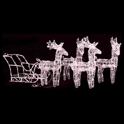 Weihnachtsdekoration Rentiere & Schlitten 280X28X55 Cm Acryl