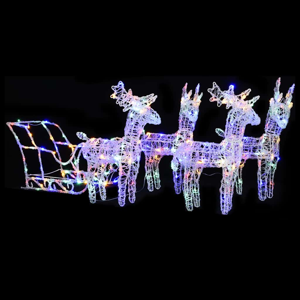 Weihnachtsdekoration Rentiere & Schlitten 280X28X55 Cm Acryl