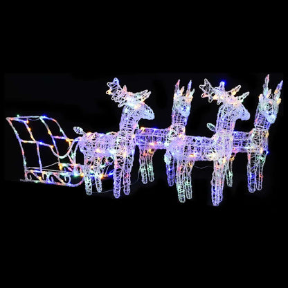 Weihnachtsdekoration Rentiere & Schlitten 280X28X55 Cm Acryl