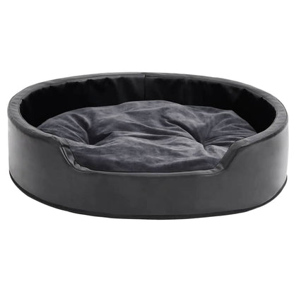 Hundebett Schwarz- 79X70X19 Cm Plüsch Und Kunstleder