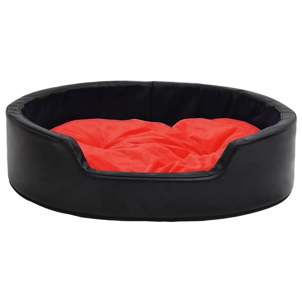 Hundebett Schwarz- 90X79X20 Cm Plüsch Und Kunstleder