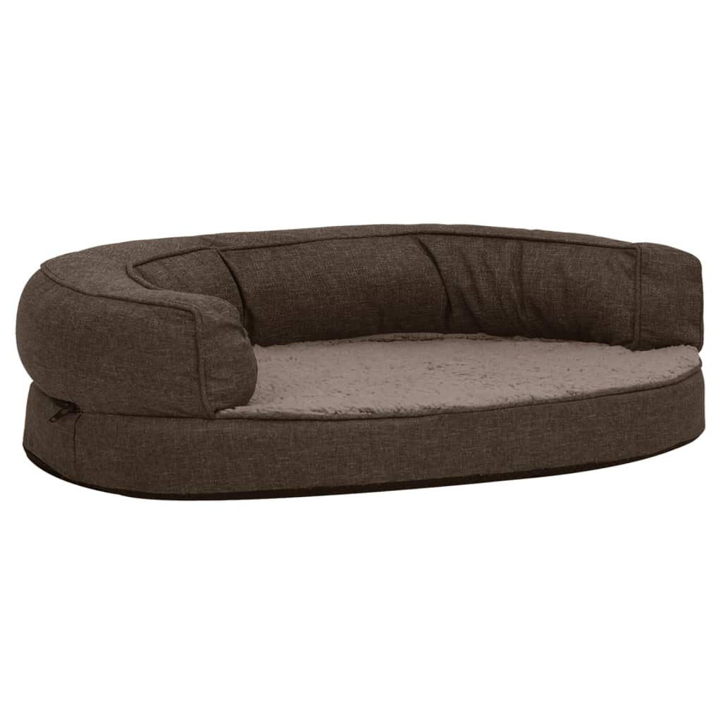 Hundematratze Ergonomisch 90X64 Cm Leinenoptik Fleece