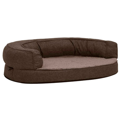 Hundematratze Ergonomisch 90X64 Cm Leinenoptik Fleece