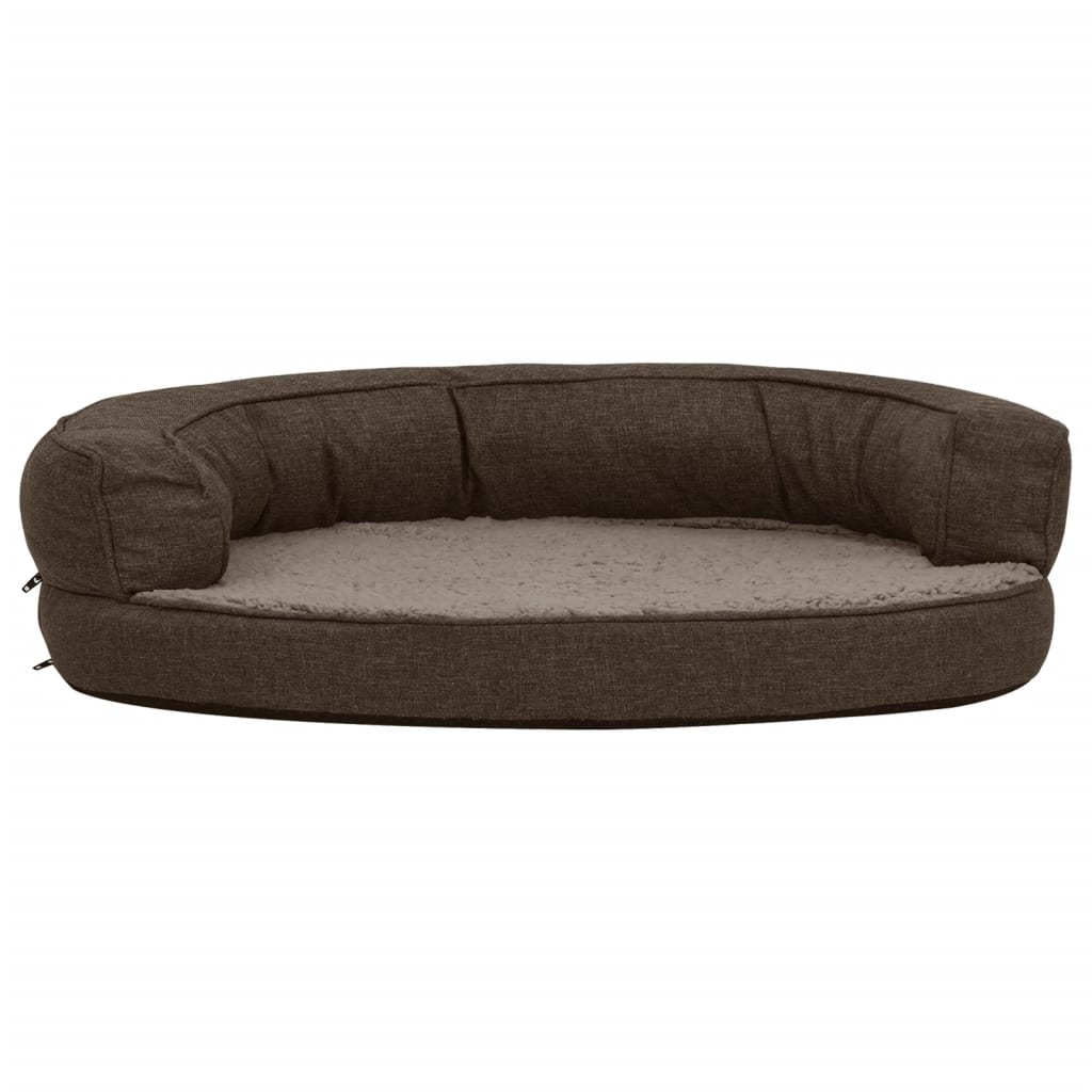 Hundematratze Ergonomisch 90X64 Cm Leinenoptik Fleece