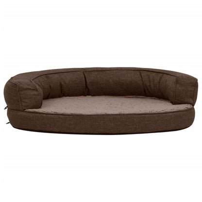 Hundematratze Ergonomisch 90X64 Cm Leinenoptik Fleece