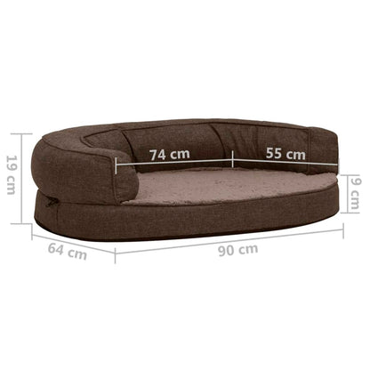 Hundematratze Ergonomisch 90X64 Cm Leinenoptik Fleece