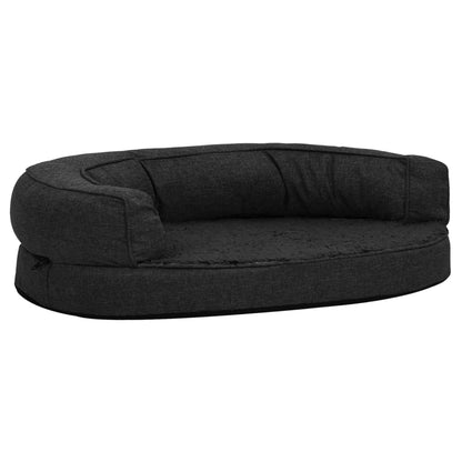 Hundematratze Ergonomisch 90X64 Cm Leinenoptik Fleece