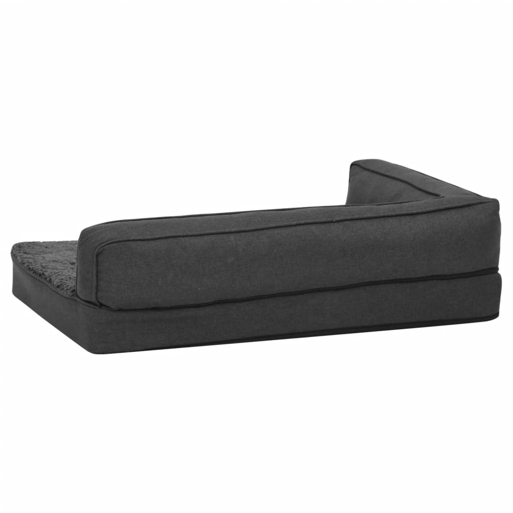 Hundematratze Ergonomisch 75X53Cm Leinenoptik Fleece