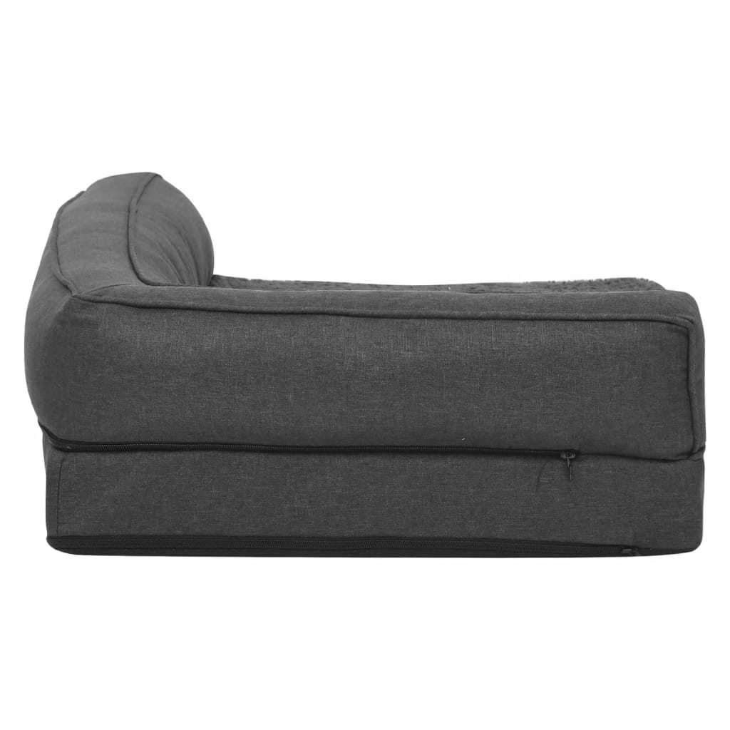 Hundematratze Ergonomisch 90X64Cm Leinenoptik Fleece