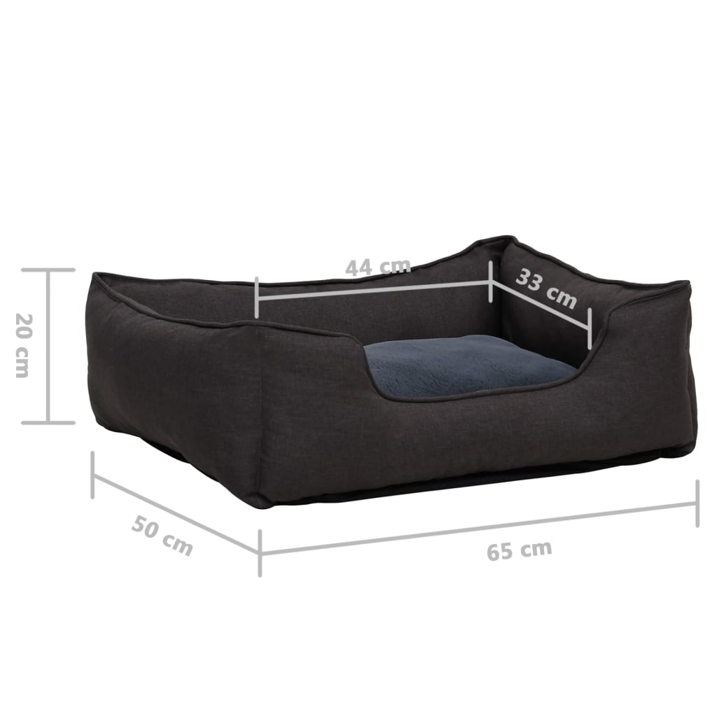 Hundebett 65X50X20 Cm Fleece Leinenoptik