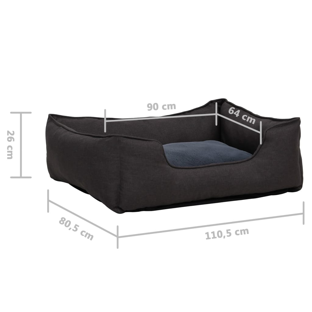 Hundebett 110,5X80,5X26 Cm Fleece Leinenoptik