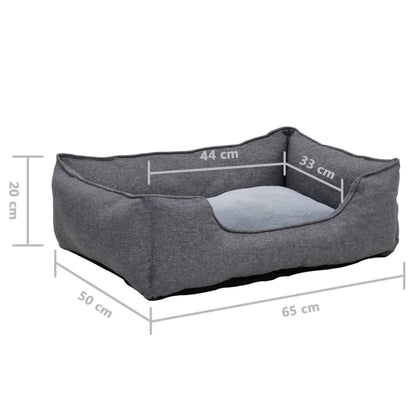 Hundebett 65X50X20 Cm Fleece Leinenoptik
