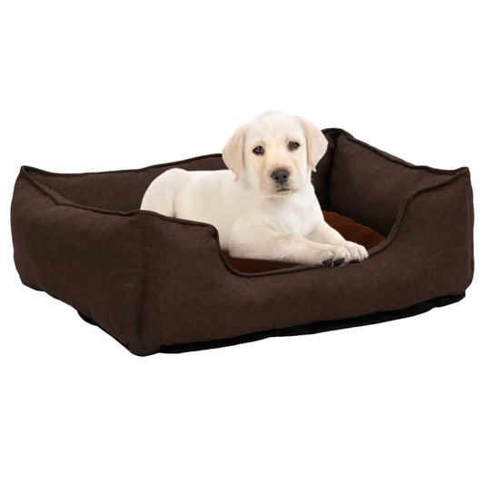 Hundebett 110,5X80,5X26 Cm Fleece Leinenoptik