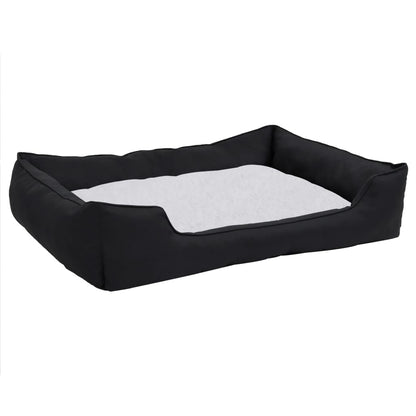 Hundebett Schwarz-Weiß 110,5X80,5X26 Cm Fleece Leinenoptik