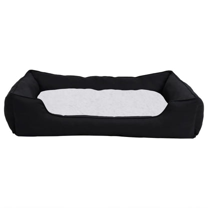 Hundebett Schwarz-Weiß 110,5X80,5X26 Cm Fleece Leinenoptik