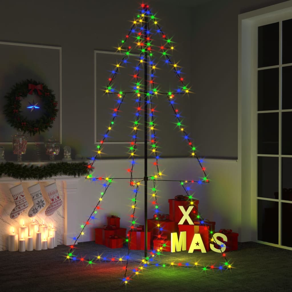 Weihnachtsbaum In Kegelform 300 Leds Indoor & Outdoor 120X220Cm Mehrfarbig