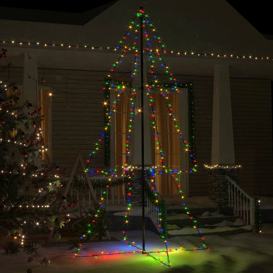 Weihnachtsbaum In Kegelform 300 Leds Indoor & Outdoor 120X220Cm Mehrfarbig