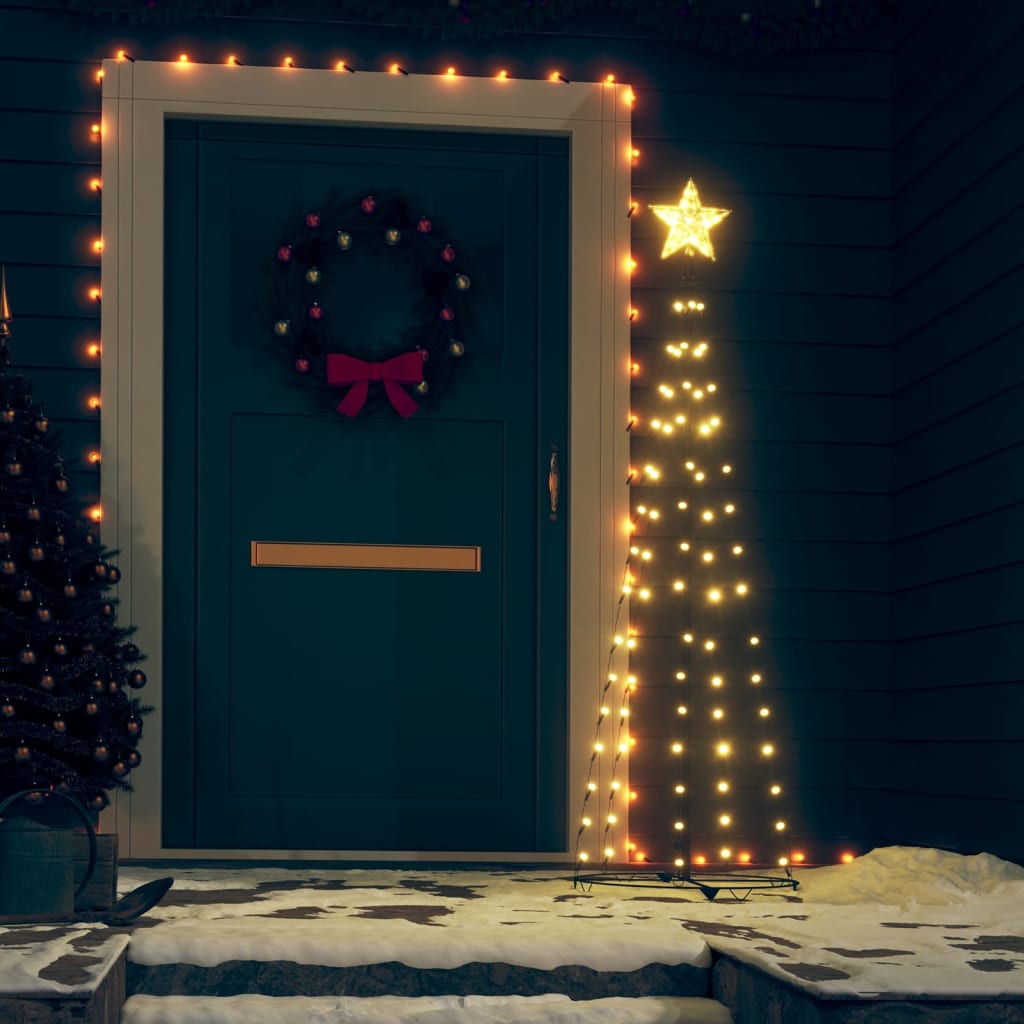 Weihnachtsbaum Kegelform 70 Leds Deko 50X120 Cm Warmweiß