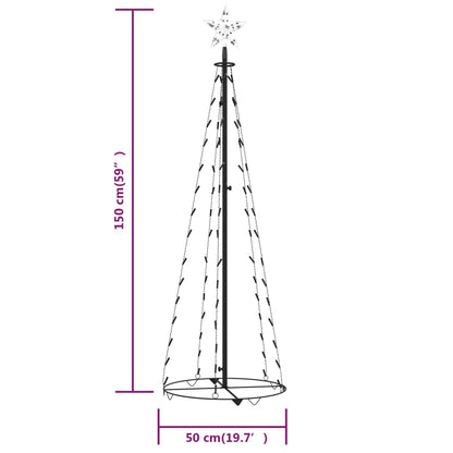 Weihnachtsbaum Kegelform 84 Leds Deko 50X150 Cm Kaltweiß