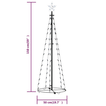 Weihnachtsbaum Kegelform 84 Leds Deko 50X150 Cm Blau