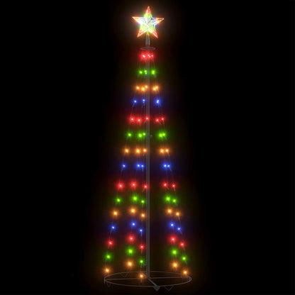 Weihnachtsbaum Kegelform Bunt 84 Leds Dekoration 50X150 Cm Mehrfarbig